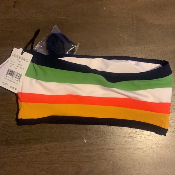 Robin Piccone Swim Colorblock Casey Bandeau Bikini Top navy multi - Picture 4 of 8